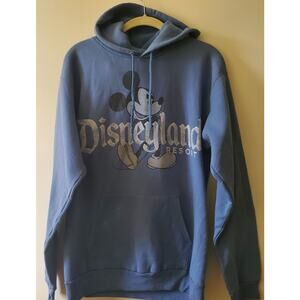 Disneyland Resort Vintage Blue Mickey Mouse Classic Pullover Hoodie Size S